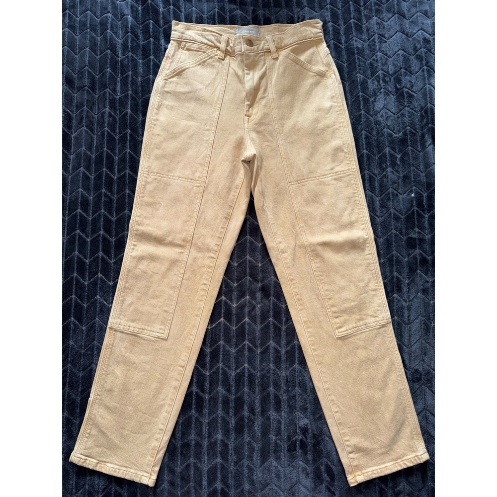 Everlane Womens Jeans Beige The Utility Cheeky Jean Denim Organic Cotton Sz 26